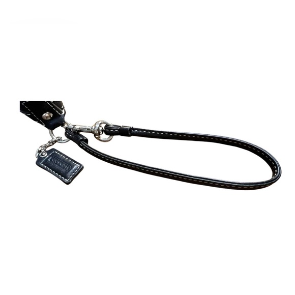 Coach Black Leather Wristlet with Twist Lock - Picture 7 of 8